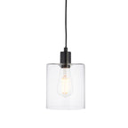 Toledo Matt Black Adjustable Pendant Light (Clear Glass)