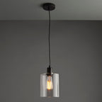 Toledo Matt Black Adjustable Pendant Light (Clear Glass)