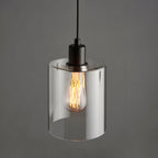 Toledo Matt Black Adjustable Pendant Light (Clear Glass)