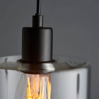 Toledo Matt Black Adjustable Pendant Light (Clear Glass)