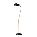 Largo 1-Light Floor Lamp in Aged Brass and Black with Adjustable Head