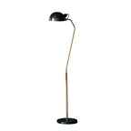 Largo 1-Light Floor Lamp in Aged Brass and Black with Adjustable Head