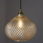 Livia Aged Brass Pendant Light with Opal Glass (Adjustable)
