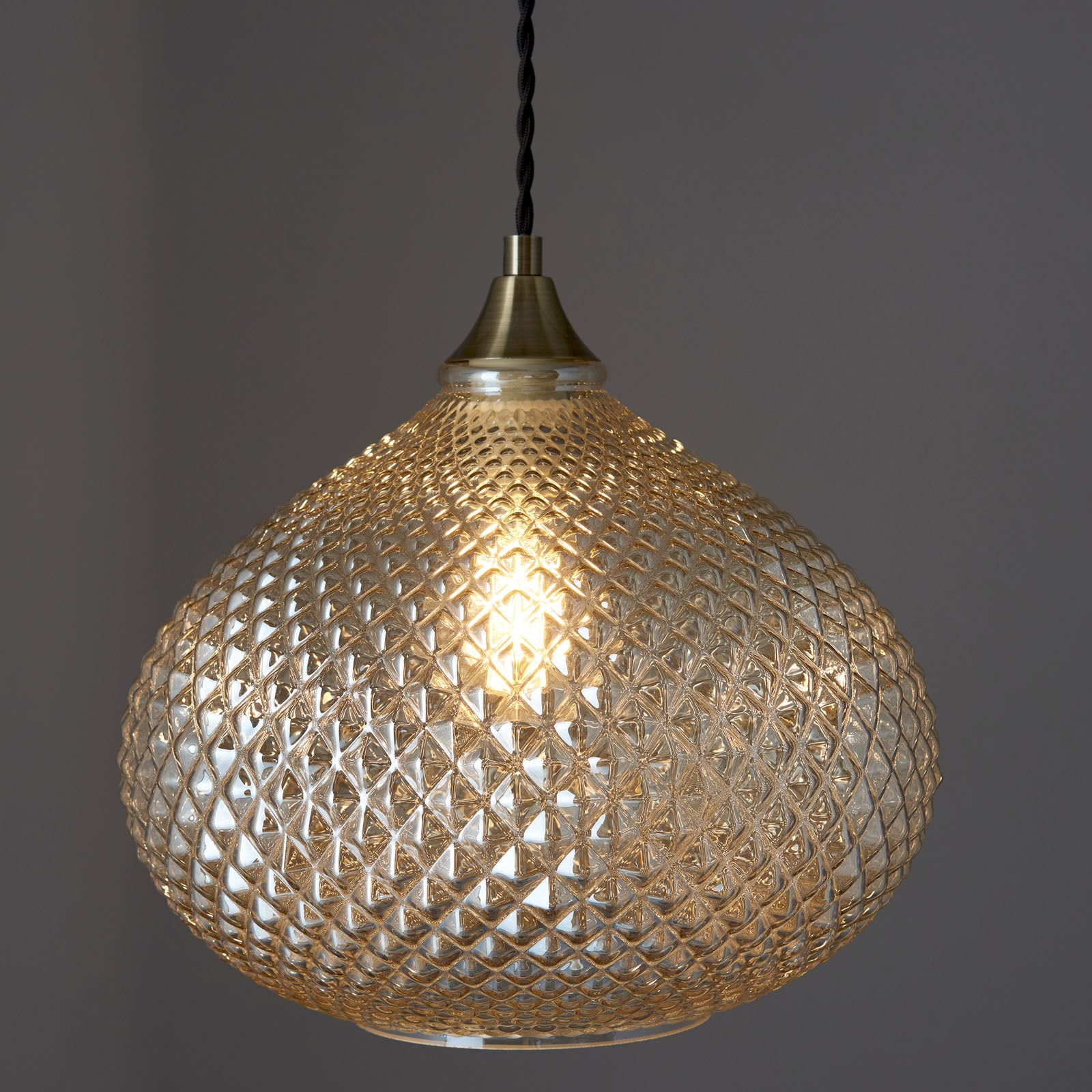 Livia Aged Brass Pendant Light with Opal Glass (Adjustable)