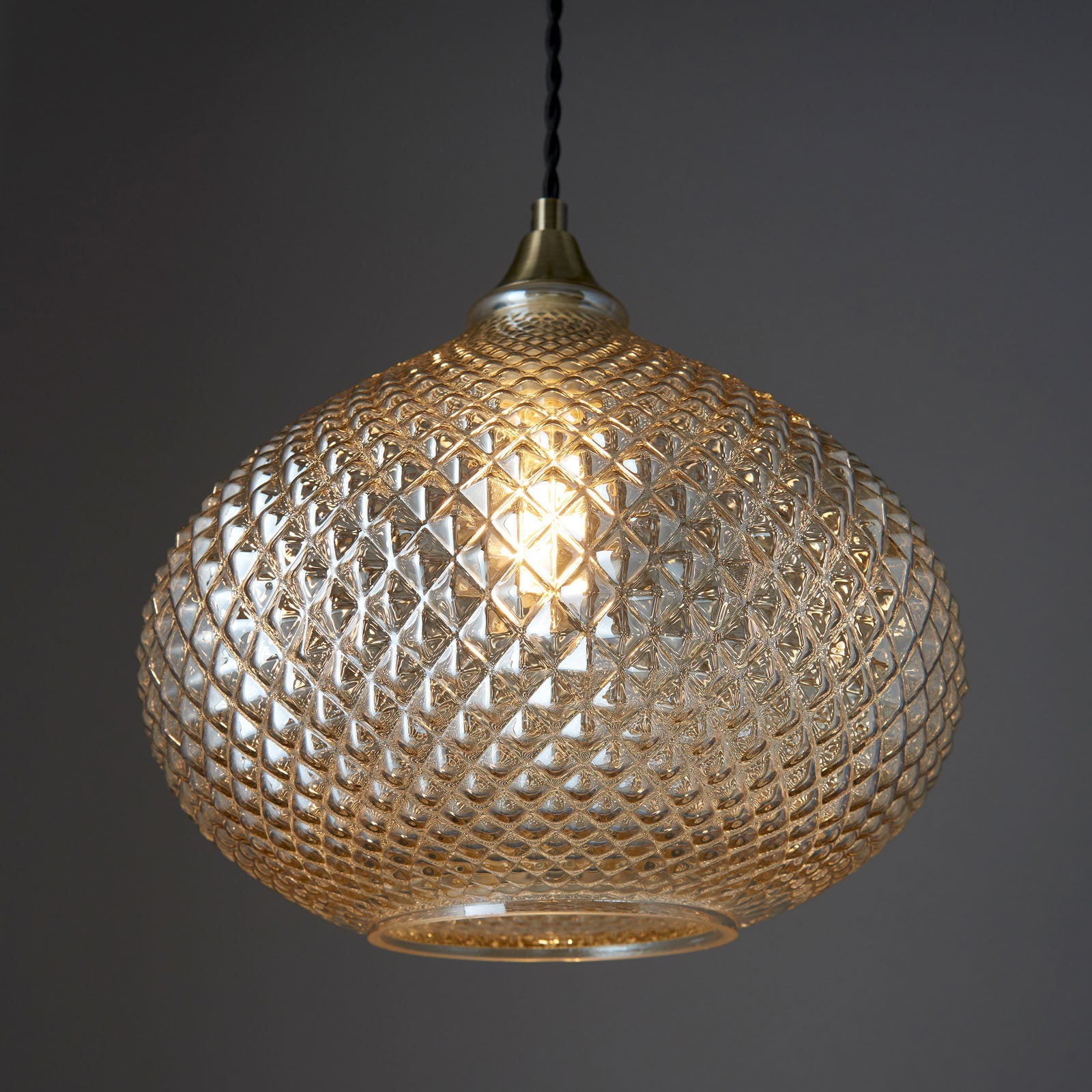 Livia Aged Brass Pendant Light with Opal Glass (Adjustable)