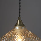 Livia Aged Brass Pendant Light with Opal Glass (Adjustable)
