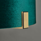 Hayfield Matt Antique Brass Table Lamp with Green Velvet Shade