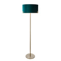 Hayfield Matt Antique Brass Floor Lamp with Green Velvet Shade