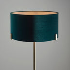 Hayfield Matt Antique Brass Floor Lamp with Green Velvet Shade
