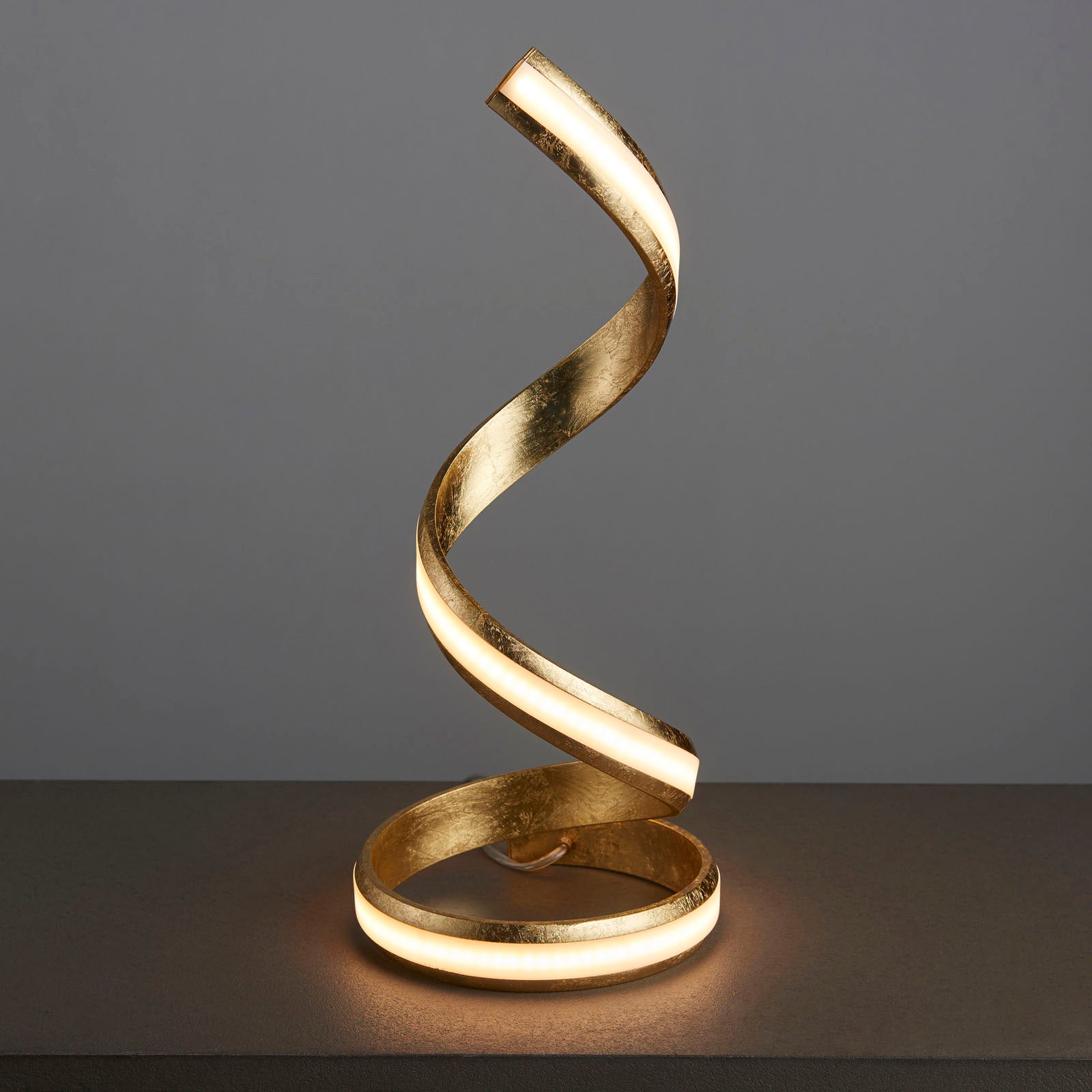 Aria 1-Light LED Table Lamp: Flowing Curves (Gold Leaf)