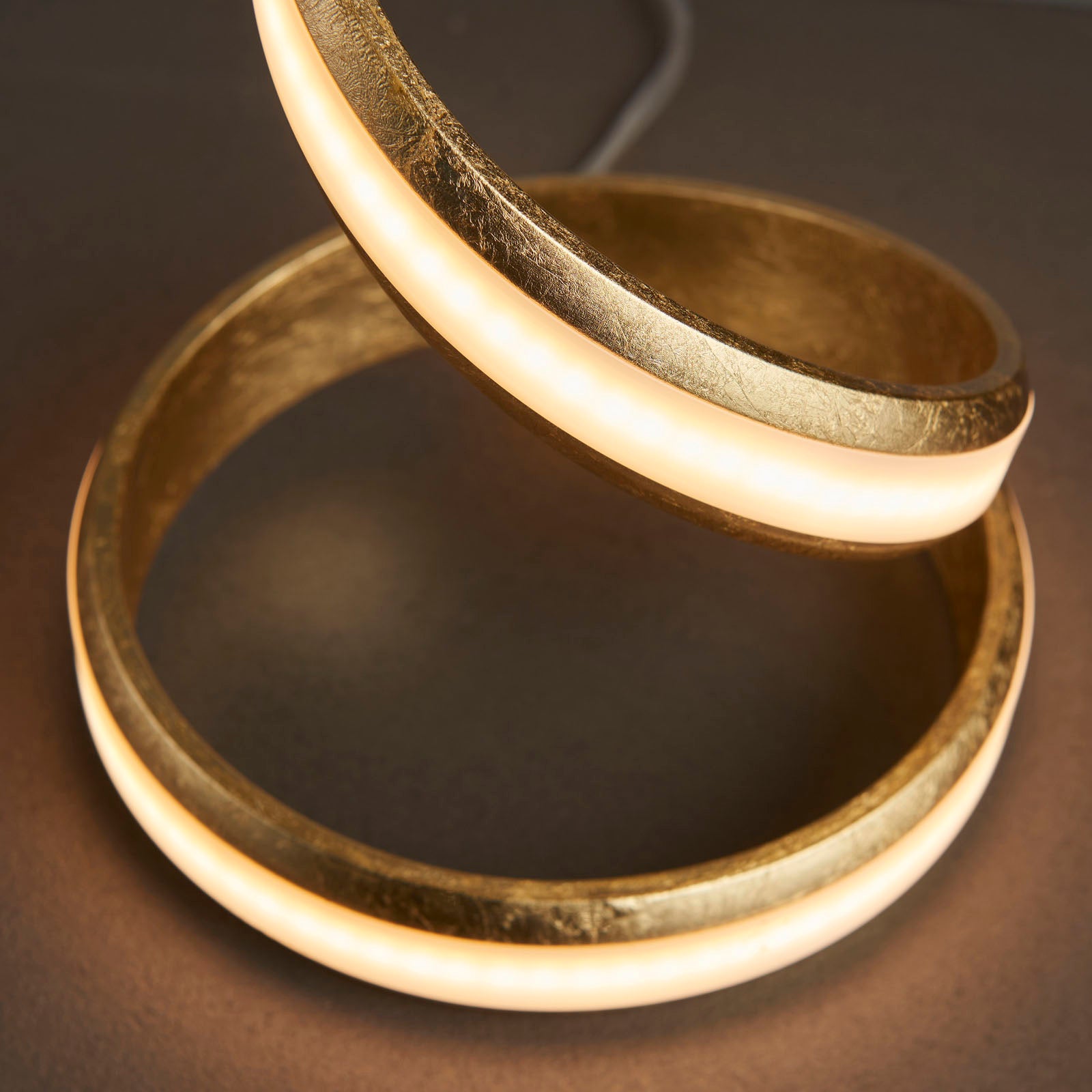 Aria 1-Light LED Table Lamp: Flowing Curves (Gold Leaf)