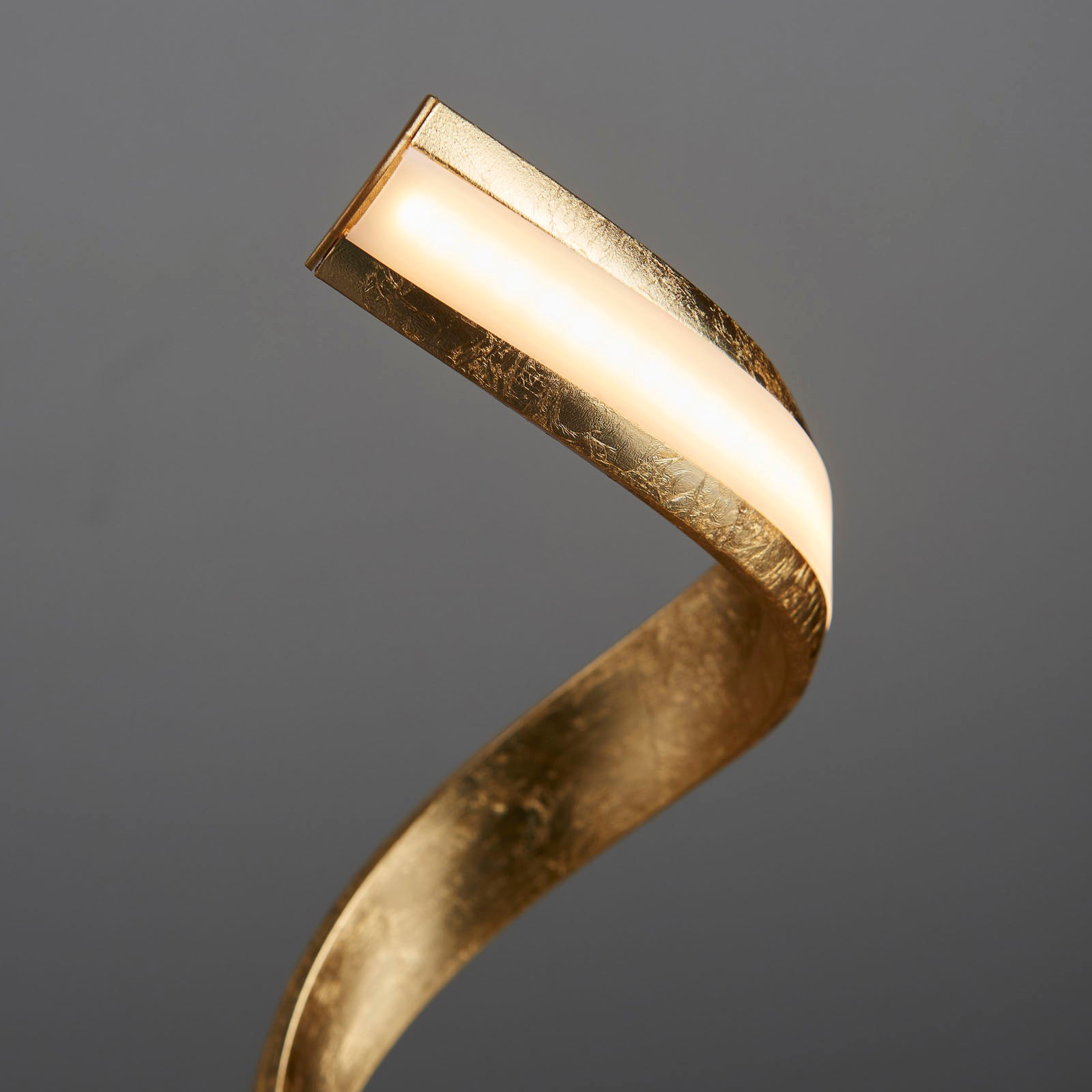 Aria 1-Light LED Table Lamp: Flowing Curves (Gold Leaf)