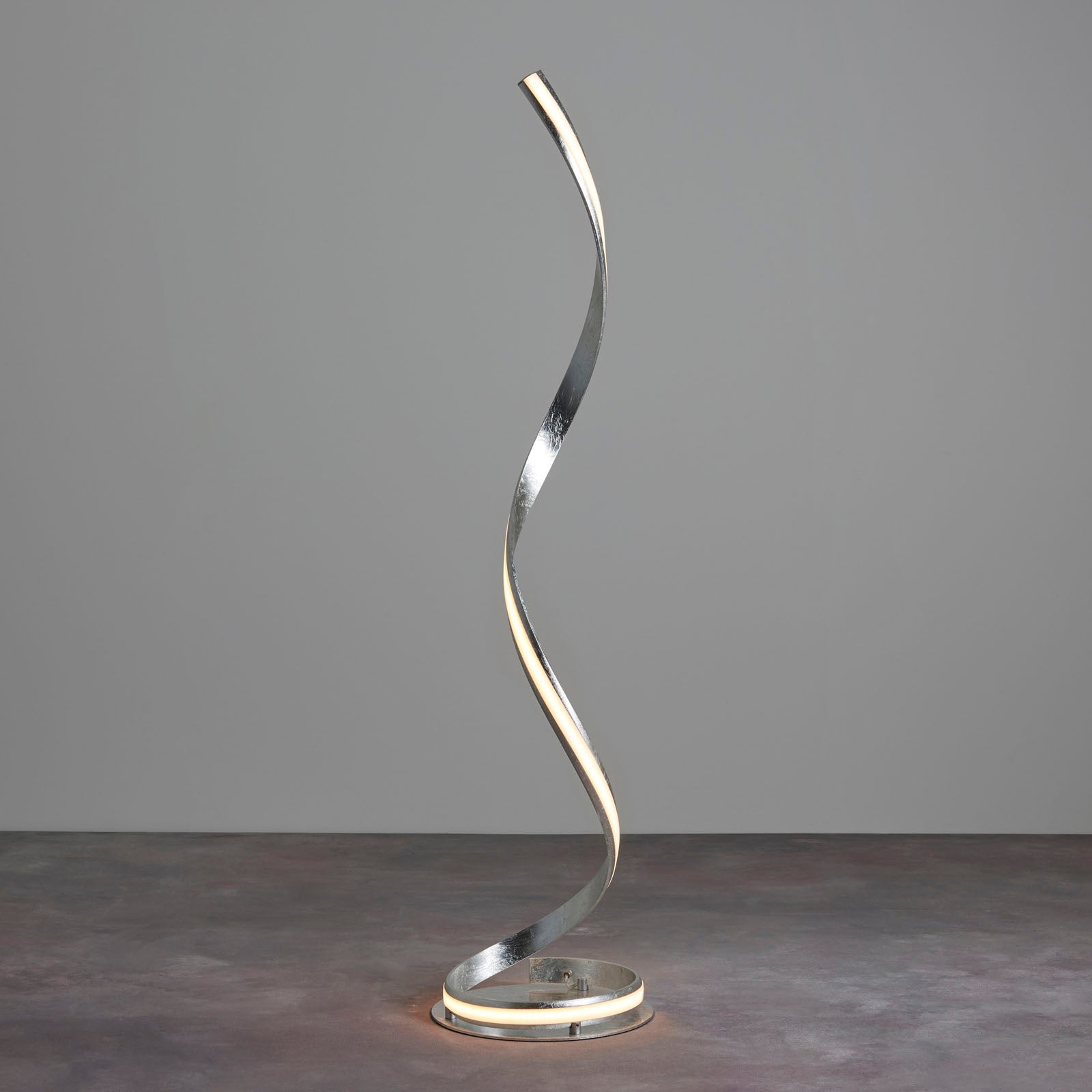 Aria 1-Light LED Floor Lamp: Flowing Curves (Silver Leaf)