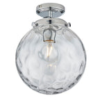 Elston Modern Flush Light - Clear Dimpled Glass
