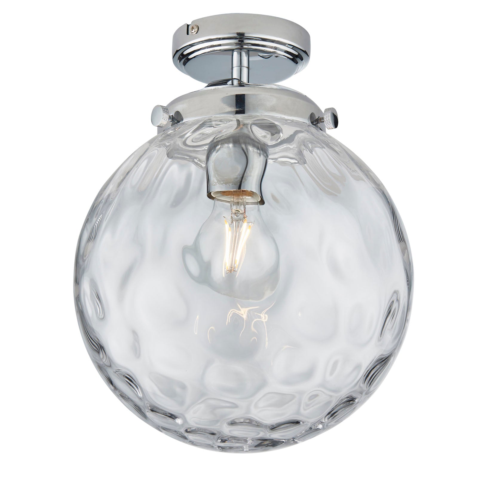 Elston Modern Flush Light - Clear Dimpled Glass