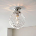 Elston Modern Flush Light - Clear Dimpled Glass