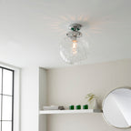 Elston Modern Flush Light - Clear Dimpled Glass