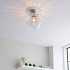 Elston Modern Flush Light - Clear Dimpled Glass
