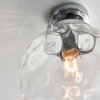 Elston Modern Flush Light - Clear Dimpled Glass
