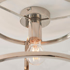Hopton Bright Nickel Flush Ceiling Light with Clear Glass