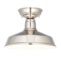 Darton 1-Light Dimmable Semi-Flush Mount Light in Polished Nickel & White