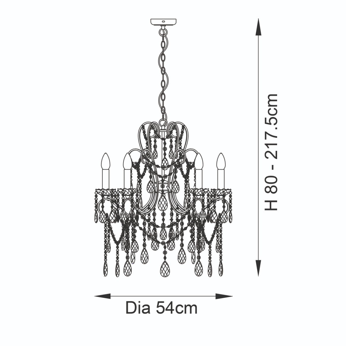 Berkley 5 Light Crystal Chandelier
