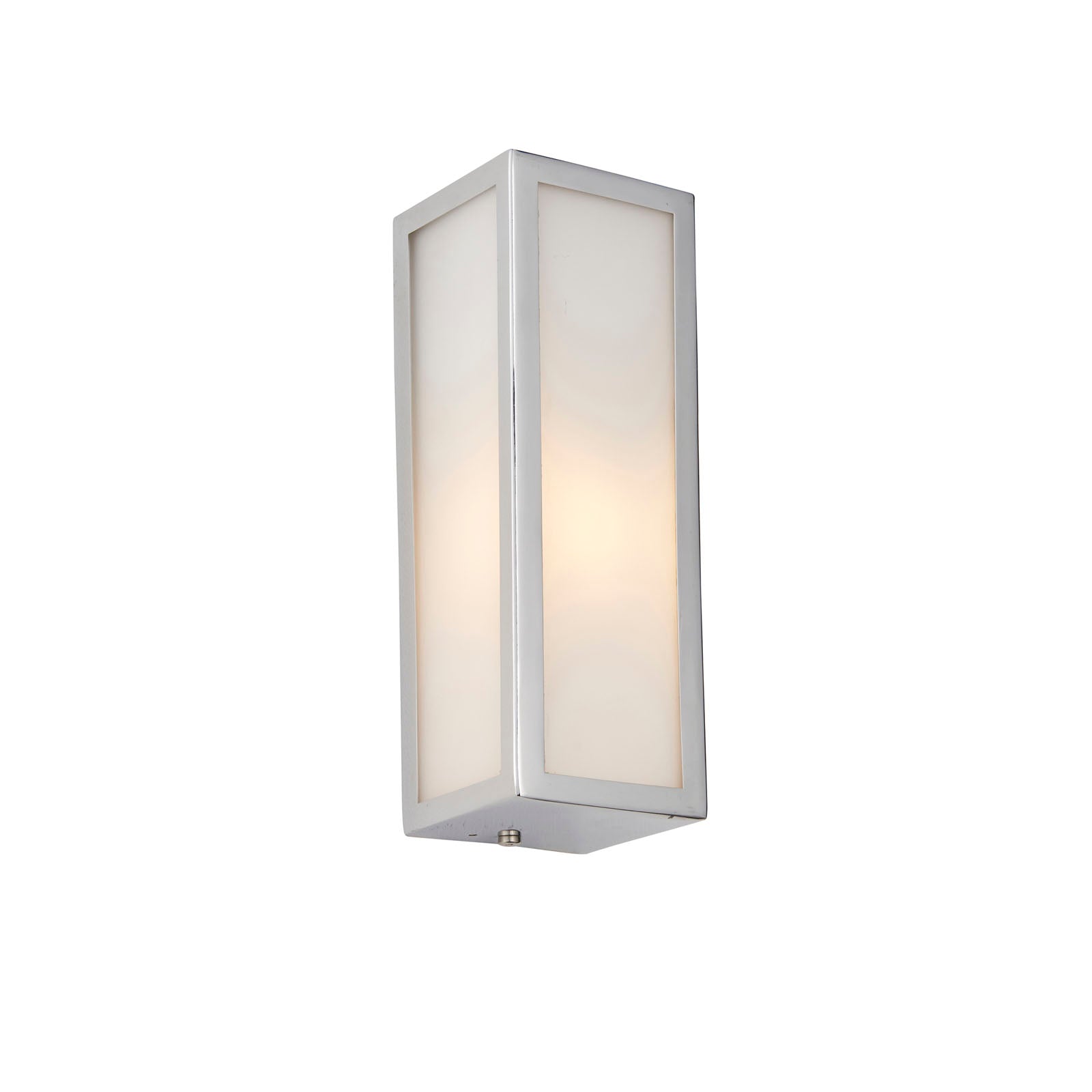 Newham 1-Light Chrome Wall Light with Frosted Glass Diffuser (IP44 Rated)