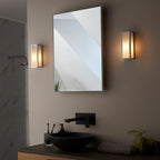 Newham 1-Light Chrome Wall Light with Frosted Glass Diffuser (IP44 Rated)