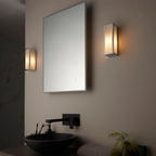 Newham 1-Light Chrome Wall Light with Frosted Glass Diffuser (IP44 Rated)