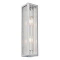 Newham 2-Light Chrome Wall Light with Clear Ribbed Glass Diffuser (IP44 Rated)