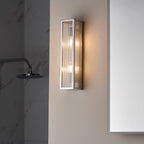 Newham 2-Light Chrome Wall Light with Clear Ribbed Glass Diffuser (IP44 Rated)
