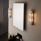 Newham 2-Light Chrome Wall Light with Clear Ribbed Glass Diffuser (IP44 Rated)
