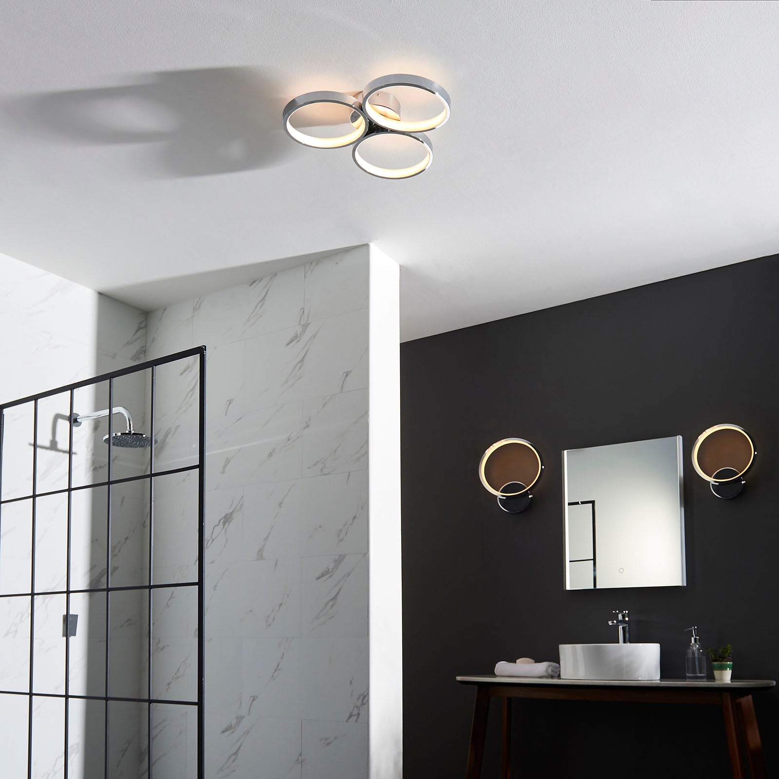 Radius Chrome 3-Light LED Semi-Flush Ceiling Light
