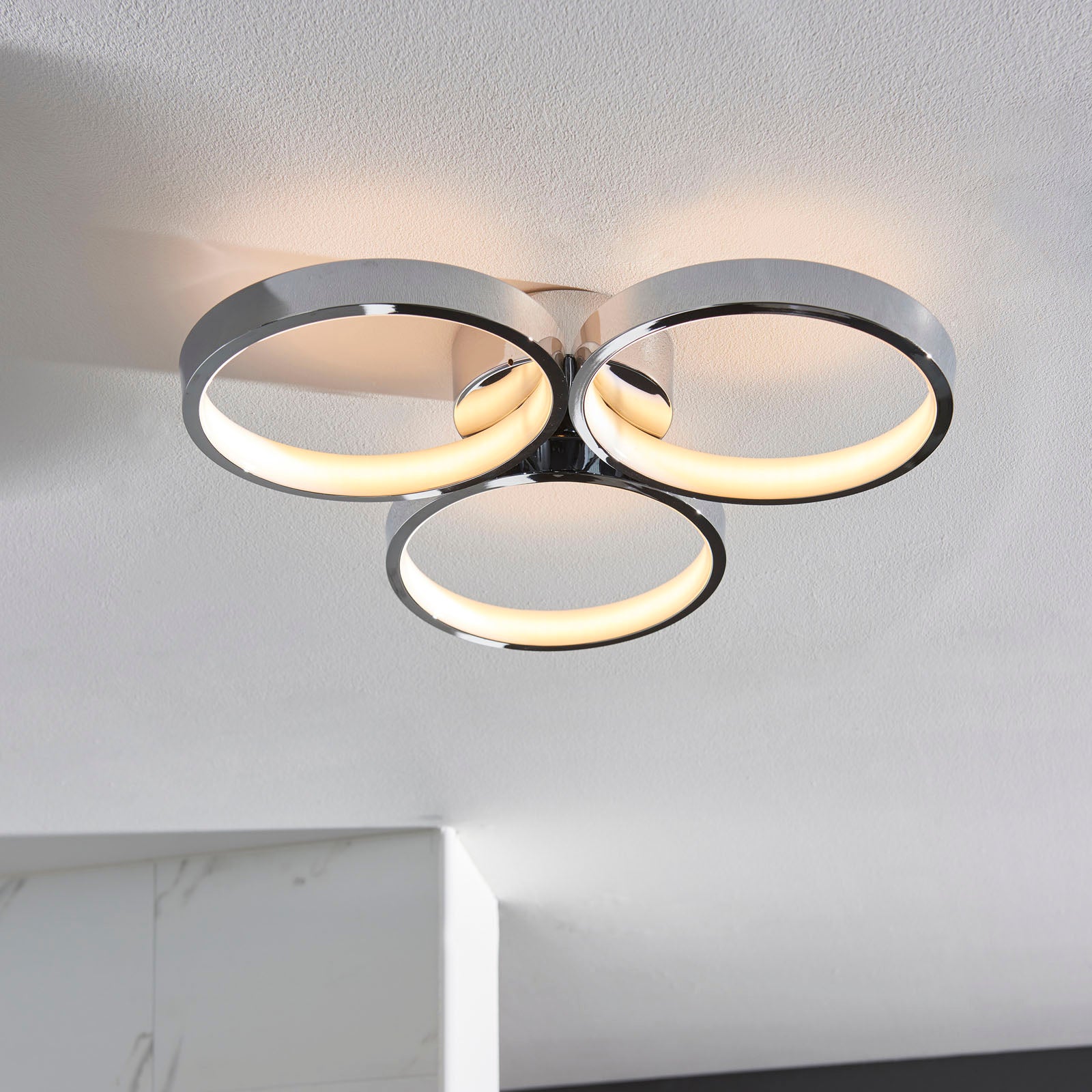 Radius Chrome 3-Light LED Semi-Flush Ceiling Light