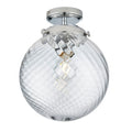 Milston 1-Light Dimmable Wall Light with Clear Spiral Glass Shade (IP44 Rated)
