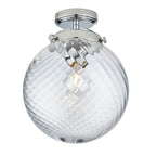 Milston 1-Light Dimmable Wall Light with Clear Spiral Glass Shade (IP44 Rated)