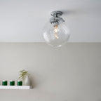 Milston 1-Light Dimmable Wall Light with Clear Spiral Glass Shade (IP44 Rated)