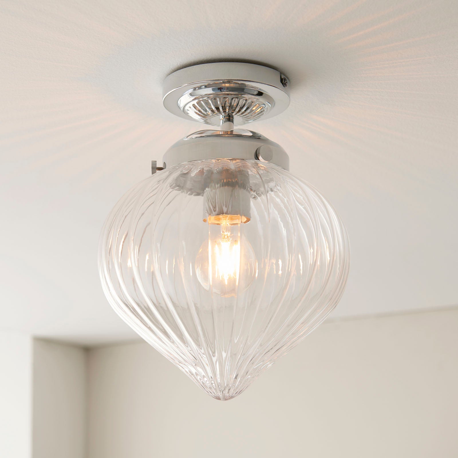Cheston Chrome Dimmable Flush Mount Ceiling Light