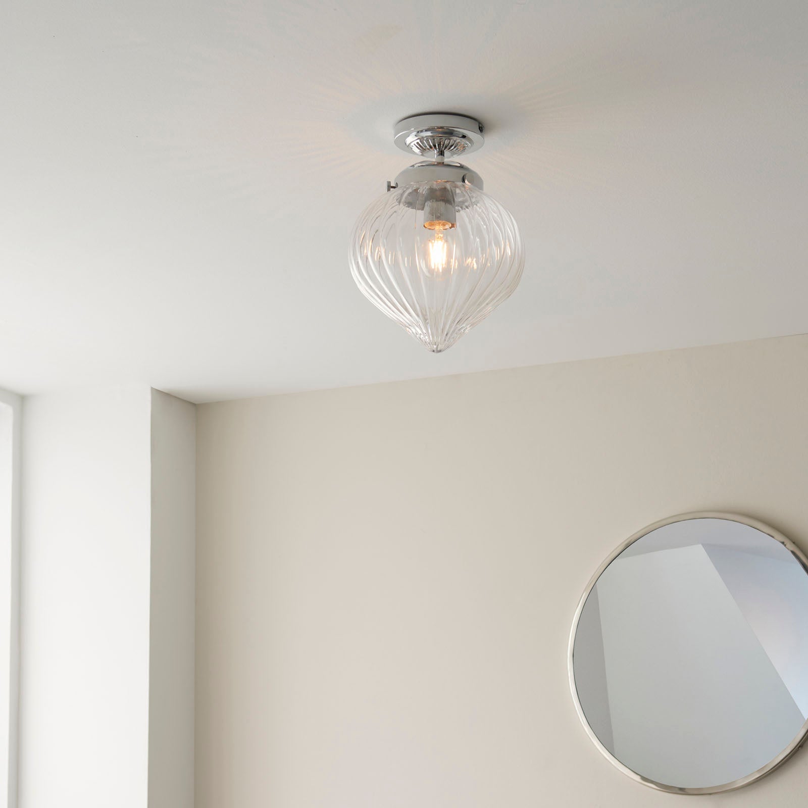 Cheston Chrome Dimmable Flush Mount Ceiling Light