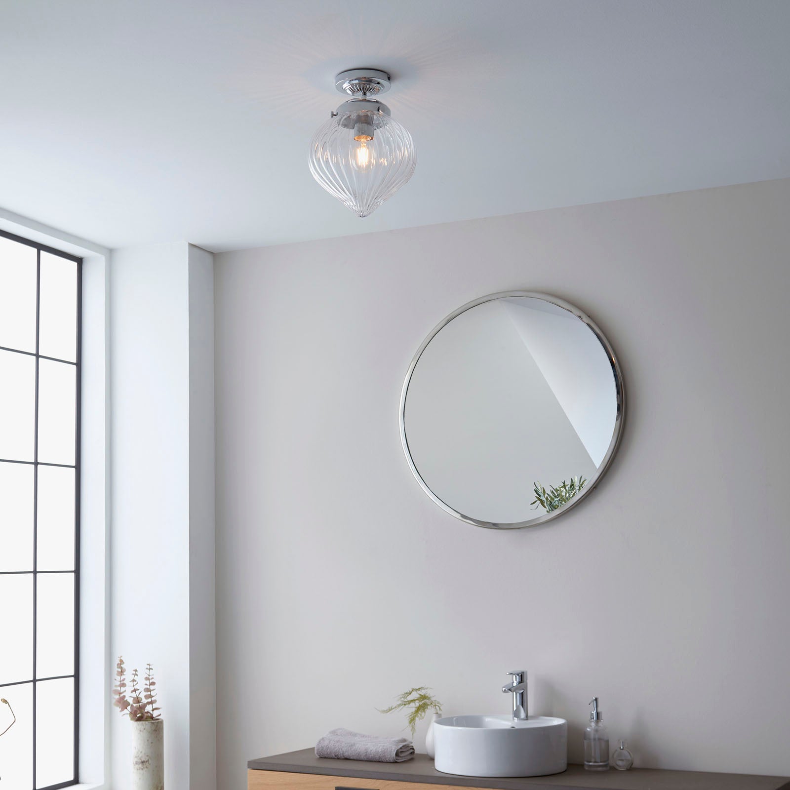 Cheston Chrome Dimmable Flush Mount Ceiling Light