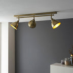 Wyatt 3-Light Antique Brass Industrial Spotlight