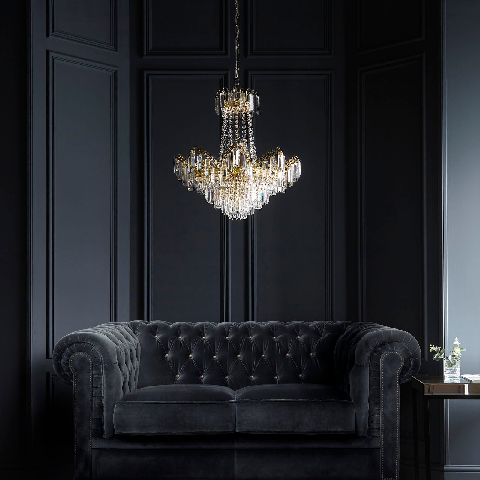 Adagio Gold 9 Light Crystal Chandelier
