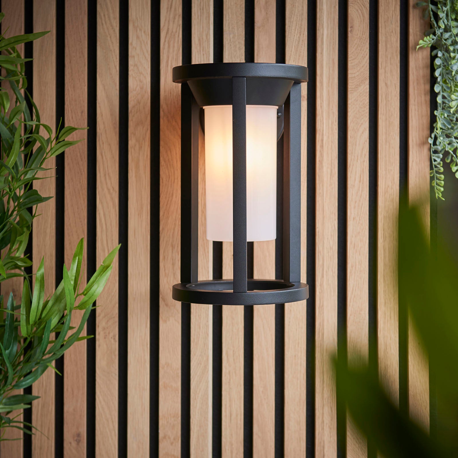 Braden 1-Light Outdoor Wall Sconce: Modern Design (Black & White)