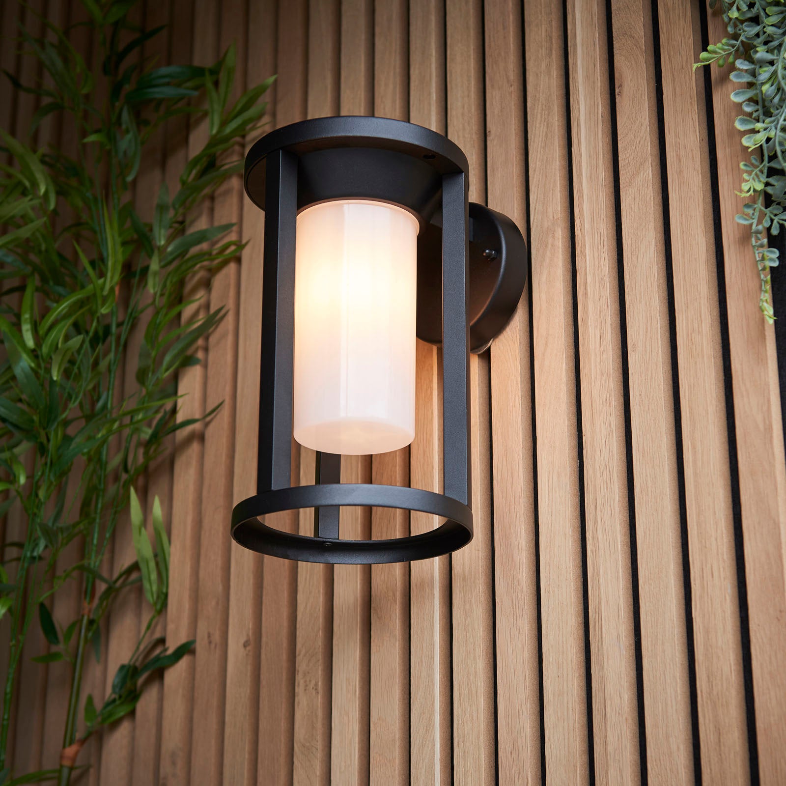 Braden 1-Light Outdoor Wall Sconce: Modern Design (Black & White)