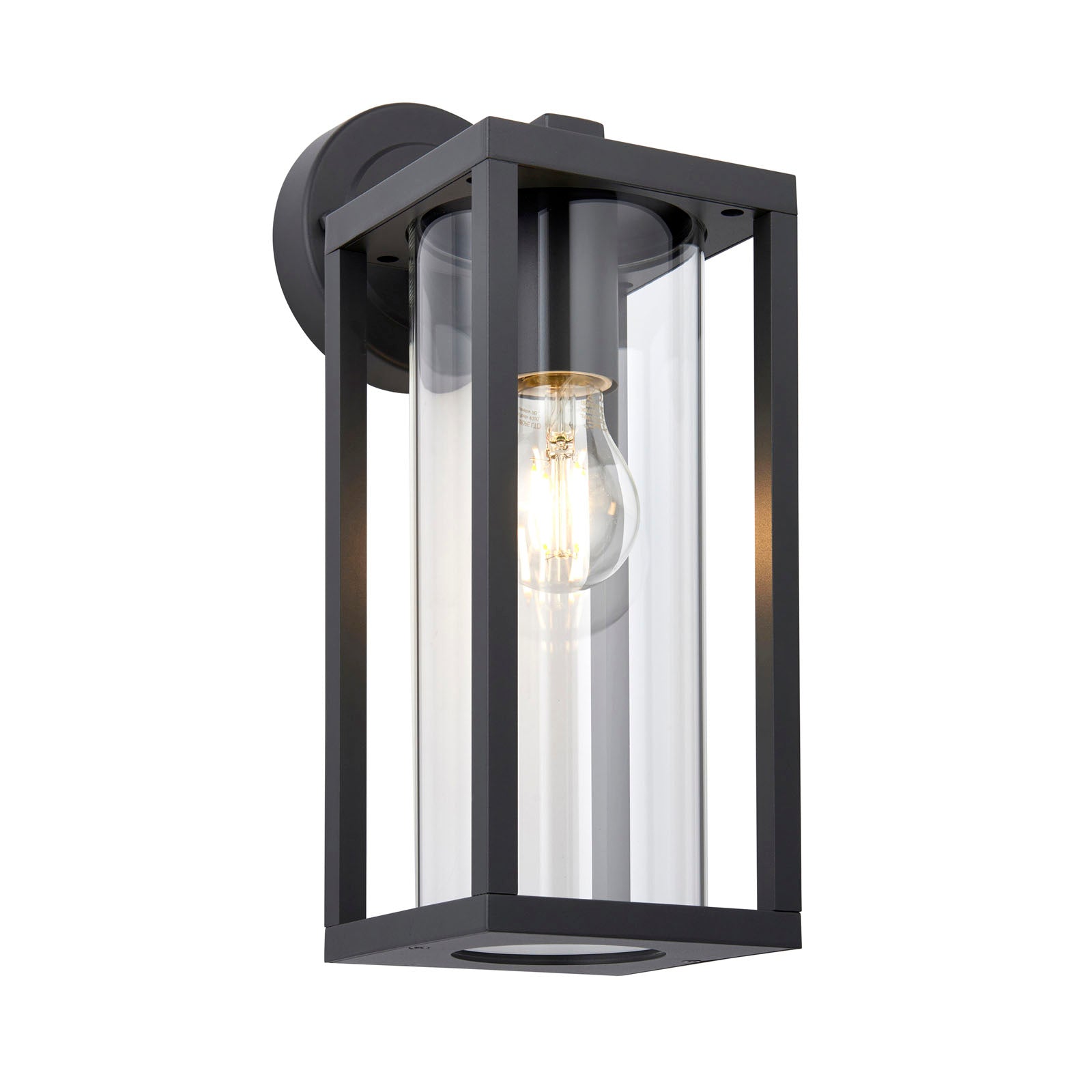 Hamden 1-Light Textured Black Modern Outdoor Wall Light