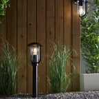 Quinn Textured Black Outdoor Floor Lamp (Weatherproof)