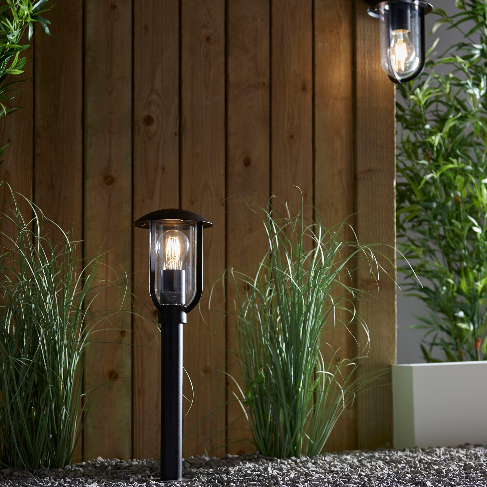 Quinn Textured Black Outdoor Floor Lamp (Weatherproof)