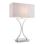 Epalle Chrome Table Lamp with White Shade