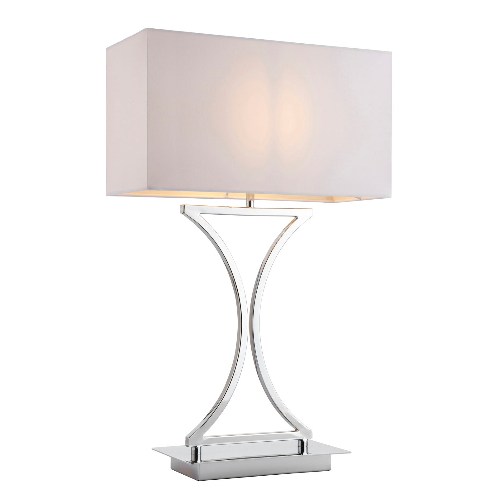 Epalle Chrome Table Lamp with White Shade