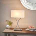 Epalle Chrome Table Lamp with White Shade